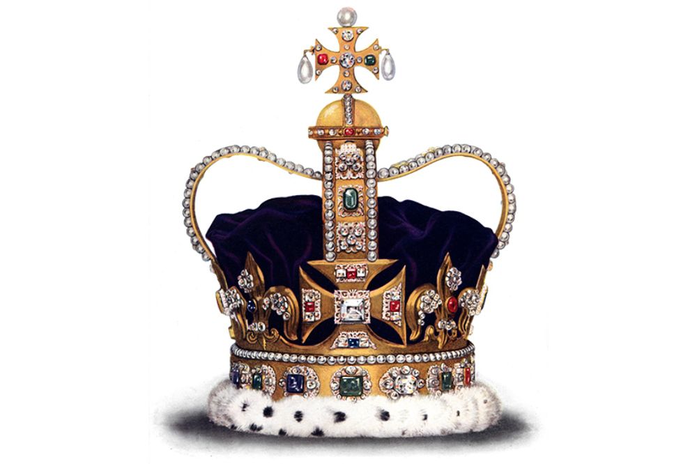 Photo of St Edward's Crown on white background