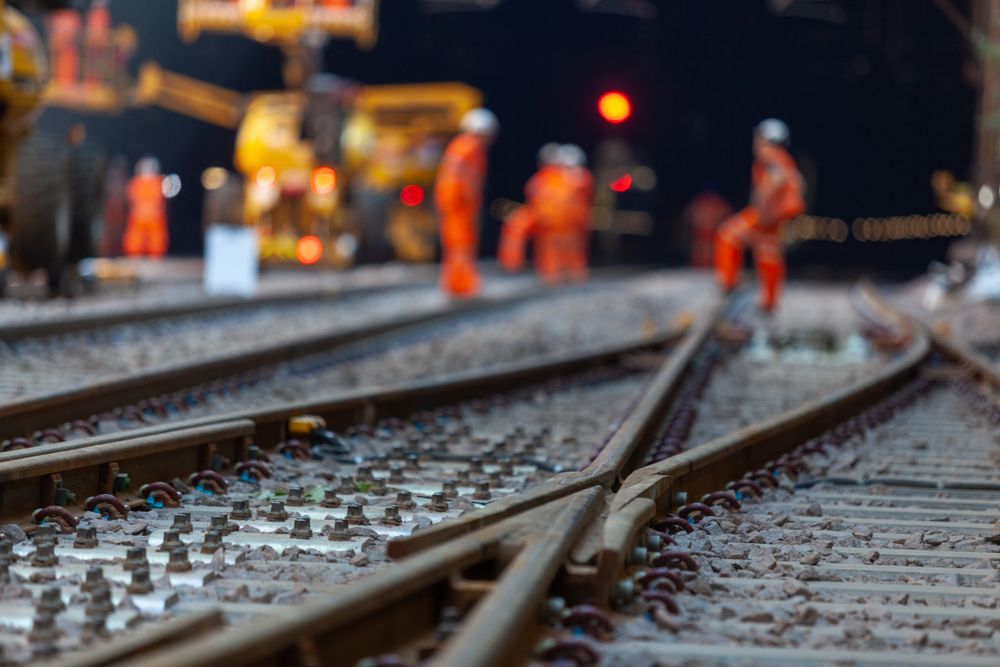 Close-up photo of train tracks