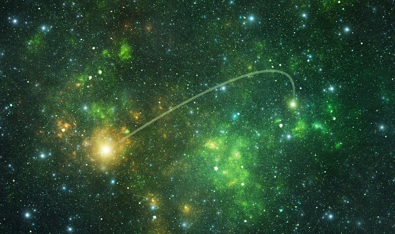 Illustration of the Mensa constellation on a starry background