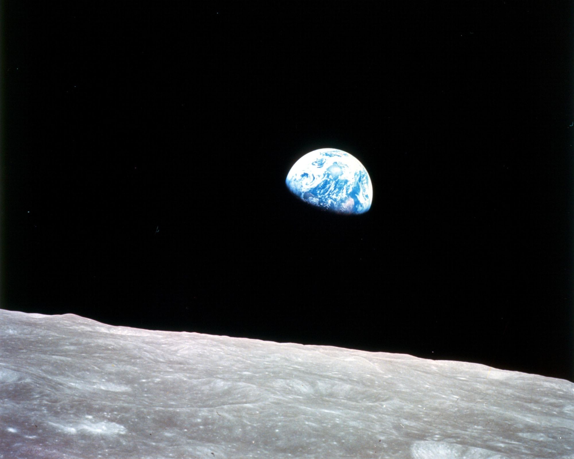 Photo of Earth from the surface of the moon
