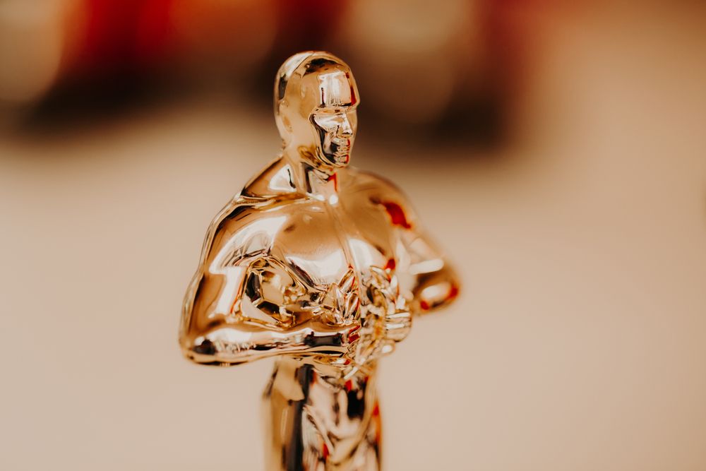 Close-up photo of an Oscar statue