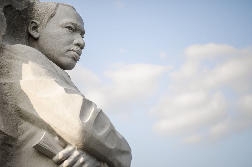 Side view of recent Martin Luther King Jr. stone monument in Washington, D.C.
