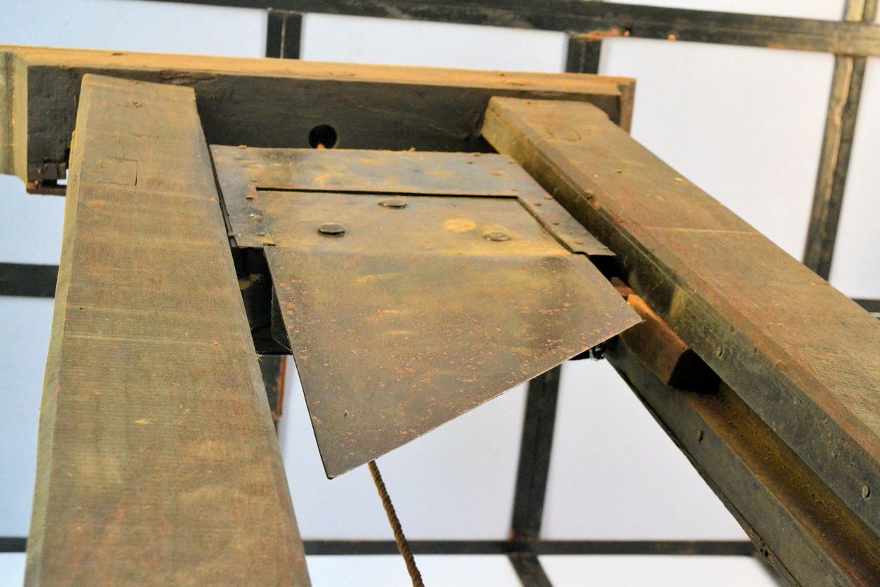 An old wooden guillotine