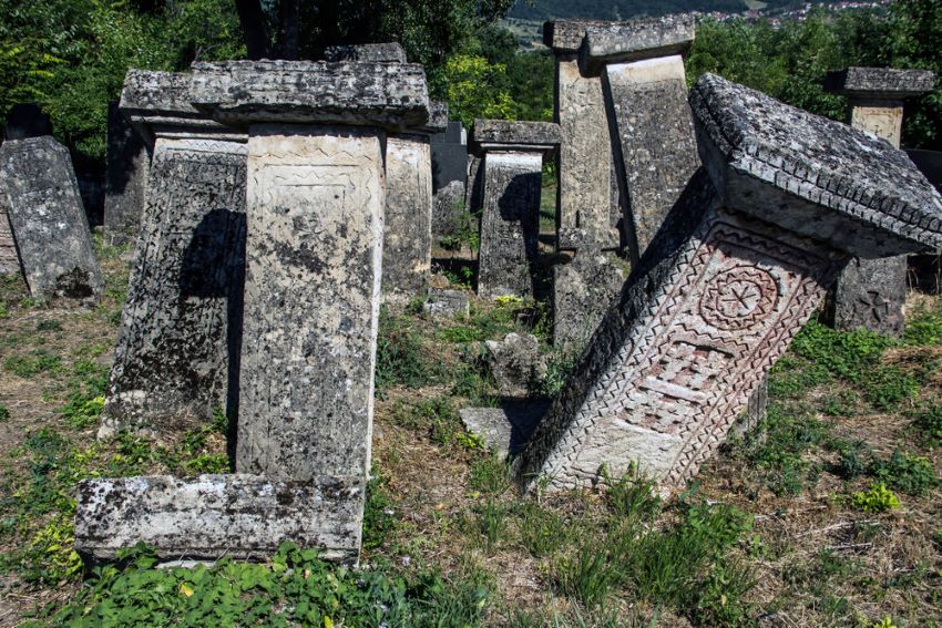 ombstones at the Ancient Bogomil Cemetery (a Christian neo-Gnostic religious and political sect founded in Bulgaria at 10th century,