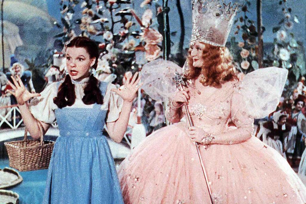 Dorothy and the good witch in the Wizard of Oz