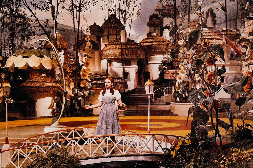 Dorothy in the Wizard of Oz on a bridge