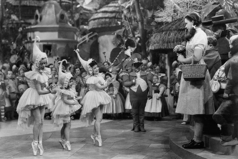 Munchkins with Dorothy in the Wizard of Oz