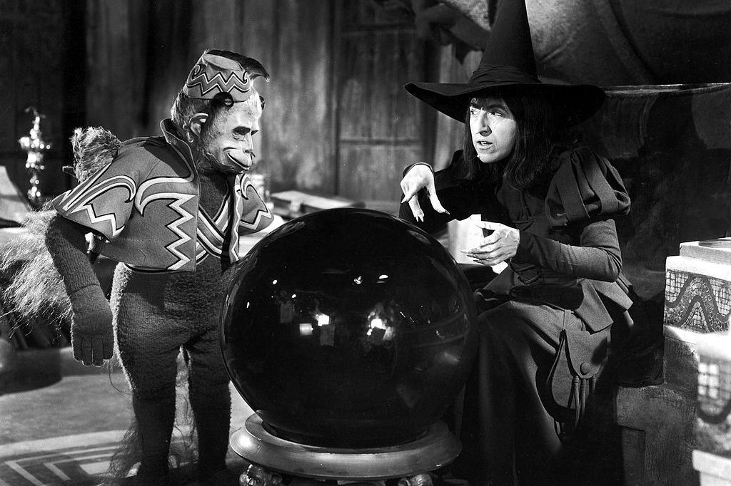 The wicked witch and evil monkey in the Wizard of Oz
