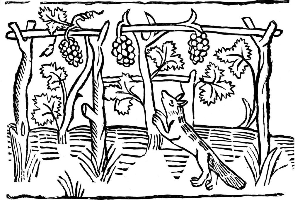 The Fox and the Grapes fable by Aesop 