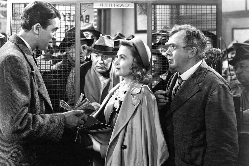 James Stewart and Donna Reed on set