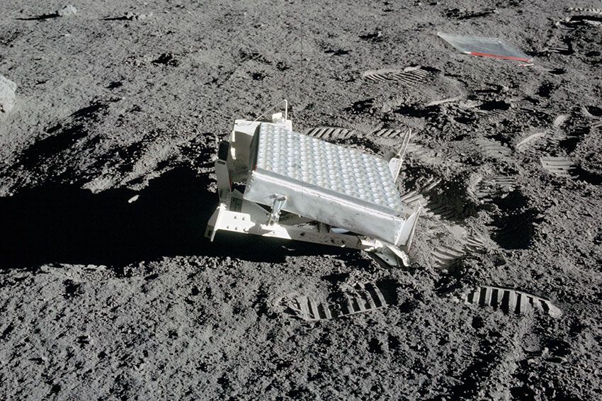 A Laser Ranger Reflector on the surface of the moon.