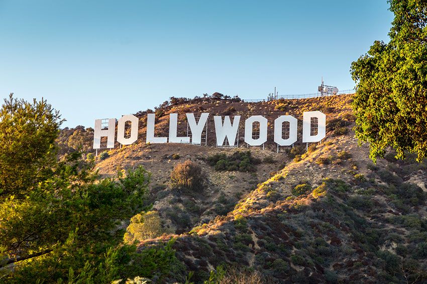 The landmark Hollywood Sign.